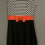 Flashing Lights Black White Pink Bow Sleeveless Dress Size Medium Photo 0