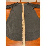 Zenana Signature Charcoal Gray Lace Sleeve Tunic Top Women's Medium M Photo 3