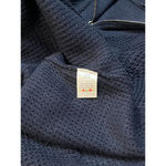 RDI New  Sweater Womens M Quarter Zip High Neck Long Sleeve Waffle Knit Blue Photo 3