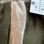 ZARA  Jogger Track Pants Army Green Metallic Gold Shiny Textured Size Small NWT Photo 8