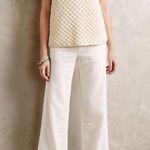 Pilcro and the Letterpress Anthropologie  White Linen Blend Wide Leg Pants Size 2 Photo 0