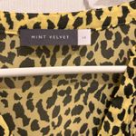Mint Velvet Blouse Top Womens Size 14 UK 10 US Yellow Black Animal Print Sheer Photo 3