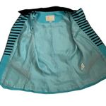 Alberto Makali Vintage New York Turquoise Striped Zipper Sleeveless Blouse Vest Photo 4