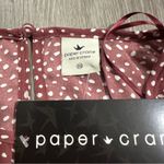 Paper Crane  Smocked Band 3/4 Puff Sleeve Polka Dot Top‎ Size XS Photo 6