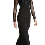 Halston Heritage Halston Jac Sequin Illusion Neck Crepe Wide Leg Jumpsuit Black Size 2 NWT Photo 13