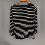 CHAPS  Striped Scoop Neck Long Sleeve Shirt Size Small Photo 1