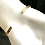 Gold tone open cuff rhinestone bracelet Photo 2