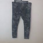 Mix It Gray Floral Leggings Elastic Waist Photo 3