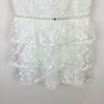 Lulus NEW Look So Sweet White Embroidered Lace Mini Dress Party Ruffle M Photo 6