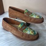 G.H. Bass & Co. Weejuns Tropic Floral Suede Leather Loafers Size 11 Brown Photo 13