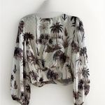 Joie  Long Sleeve‎ Shirt L PalmTree and Cactus Print Boho Photo 2