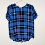 Equipment  Femme Kurt Plaid Riley Silk‎ Tee Blue Size XS Photo 1