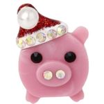 Betsey Johnson  Holiday Whimsy Santa Pig Stud Earrings, Pink Photo 2