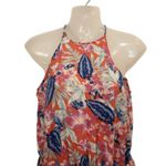 American Eagle Pink Tropical Floral Sleeveless Halter Romper Playsuit Sz Large Photo 2
