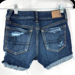 American Eagle Super Stretch Hi Rise Shortie Size 0 destroyed distressed denim Photo 1