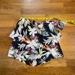 Kona Sol  Womens Small 4 6 Orange Black Tropical Floral Hawaii Strapless Swim Top Photo 2