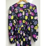 Kate Spade NEW  Winter Garden Midi in Black Floral Print Wrap Dress Size 6 Photo 4