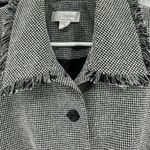 cj banks  X 14W black white houndstooth button front jacket fringe eyelash office Photo 7