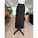 Black Elastic Waist Midi Skirt With Drawstring & Back Slit Photo 4