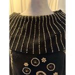Vintage Calledina Women's L Black Sweater Gold Bead Embellishments Vintage Size L Photo 2