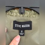 Steve Madden NWOT  Mini Dress Size S Olive Green Subtle Leopard Print Faux Wrap Photo 3