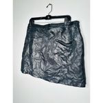 DL1961 Black 100% Leather Alma Front Button Mini Skirt Size 32 Photo 4