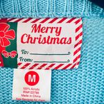 Merry  Christmas  blue snow man long sleeve pullover christmas sweater Size M Photo 3