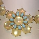 Elegant Floral Yellow and Blue Accents Boho Statement Necklace Photo 2