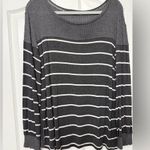 Hazel Women's Size XL Charcoal Grey Striped Waffle Knit Lightweight Sweater Top Gray Photo 5