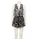 ASTR Floral Romper Blue Gray Small Photo 3