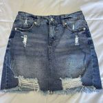 Wild Fable Skirt Womens 2 Distressed Denim Cut Off Pencil Stretch Summer Beach Photo 0