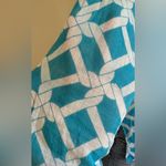 Lexi York Light Blue With White Chains Print Sheer Summer V Neck Top Sz S Photo 4