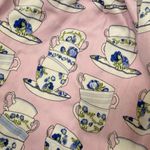 Bed Head Pajama Pants Womens XL Pink Floral Tea Cups Playful Lounge Sleepwear Photo 5