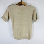 Vtg Beige Textured Short Sleeve Sweater Size Small Tan Photo 5