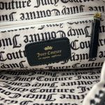Juicy Couture  Striped Canvas Clutch Shoulder Bag Black White Gold Zip 10x7” Logo Photo 7
