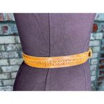 Liz Claiborne belt genuine leather brown braided skinny western Photo 3