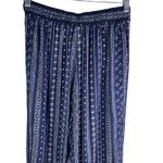 Sadie & Sage Pants Wide Leg Pants Navy Cream Small Lined Belted Boho New Blue Photo 4