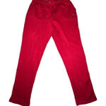 Rae Dunn  red fleece sweatpants with tie waist and pockets women’s size large Photo 0
