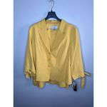 Le Suit  Plus Size Three-button Tie-cuff Jacket & Flounce-hem Yellow Skirt Set 18 Photo 4