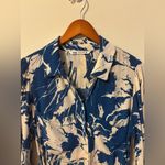 ZARA  Blue and Cream Long Sleeve Dress Photo 7