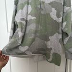 Aerie  Camouflage Half-Zip Sweatshirt in Green and Gray Photo 1