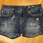 Miss Me  Shorts Rhinestone Embroidered Distressed Size 30 Photo 0
