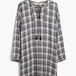 Madewell  Plaid Artiste Tunic Dress Blue & Cream Plaid Popover Shift Size XXS 2XS Photo 2