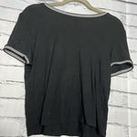 Women's Black Short Sleeve Tee White Trim Crew SZ L Relaxed Loose Fit Soft Size L Photo 3