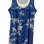 Blue and White Sleeveless Lagenlook Tee Shirt Dress or Coverup Womens XL Photo 7