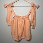 J.Crew Tie-shoulder Linen Tank Top Size L peach pink -Summer Boho Vacation Beach Photo 0