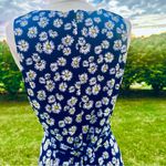 Anne Klein Navy Daisy Print boatneck flare dress Photo 11