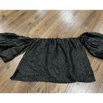 ZARA  BLACK AND GOLD OFF THE SHOULDER TOP Size‎ Medium. Perfect Sexy Top Photo 2