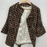 Kate Spade Womens Brown Tweed Annie 3/4 Sleeve Jacket Coat Wool Belt Size XS/S Photo 3