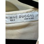 Mac Duggal  Silver Beaded Lace Long Sleeve Midi Dress Size 8 5574 V Neck Sequin Photo 9